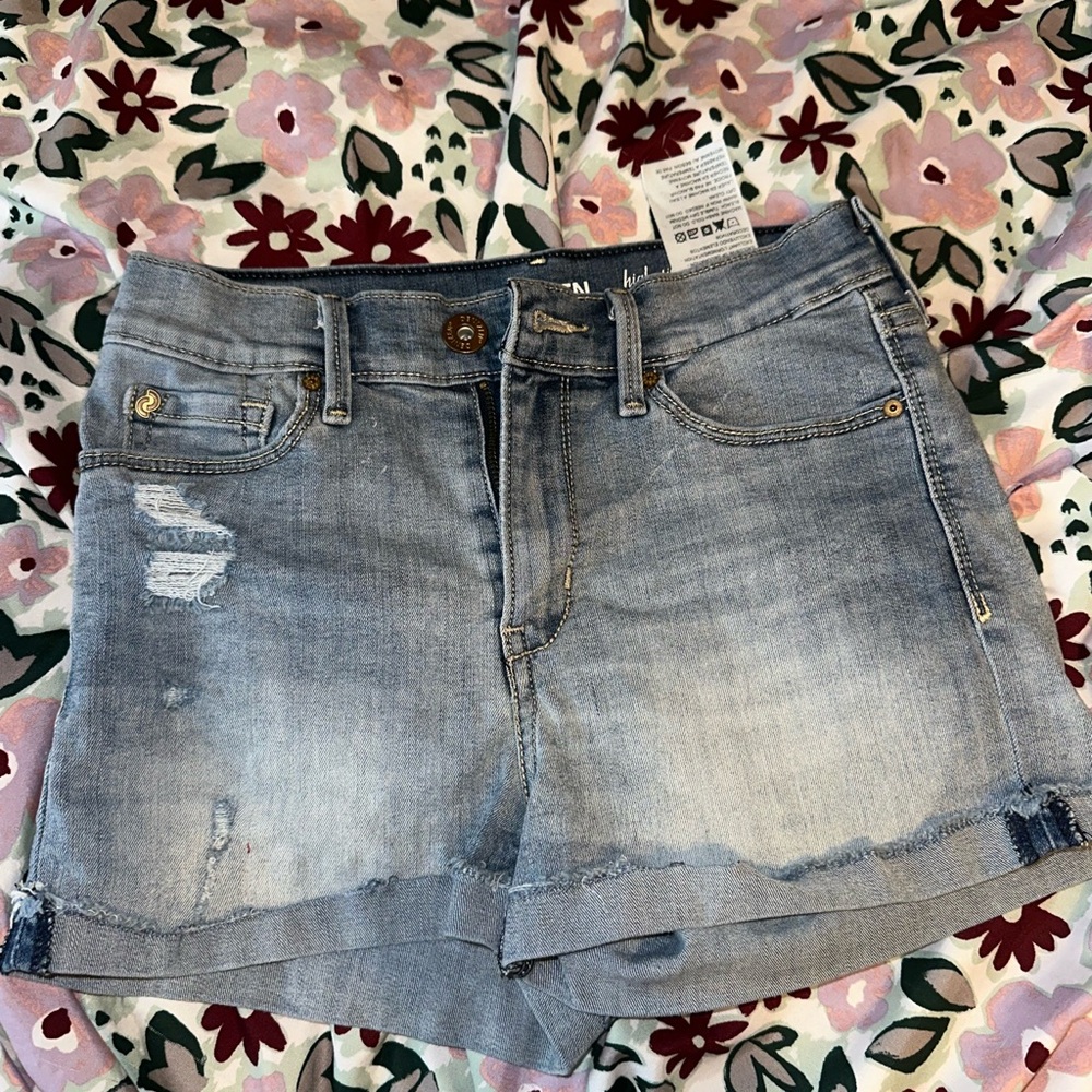 Levi's Blue Jean Shorts Distressed Cuffed Hem